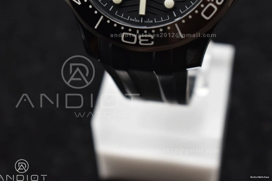 Rubber on Diver Black 1081 VSF Edition Dial Black 300M PVD Seamaster Best Strap A GoAnywhere 0915